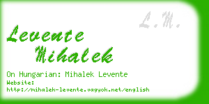 levente mihalek business card